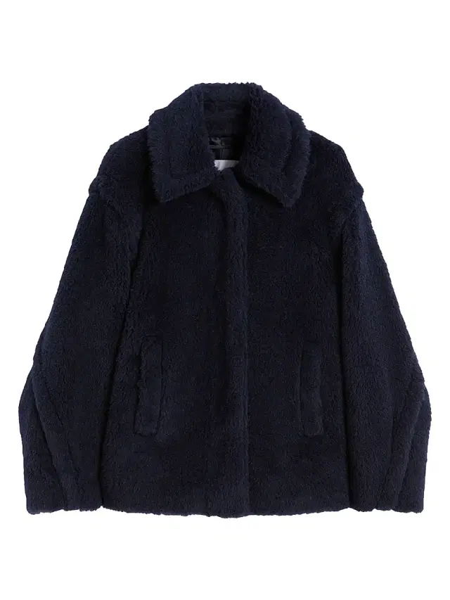 Max Mara Women's Wool and Alpaca Teddy Fabric Cropped Coat - Ultramarine