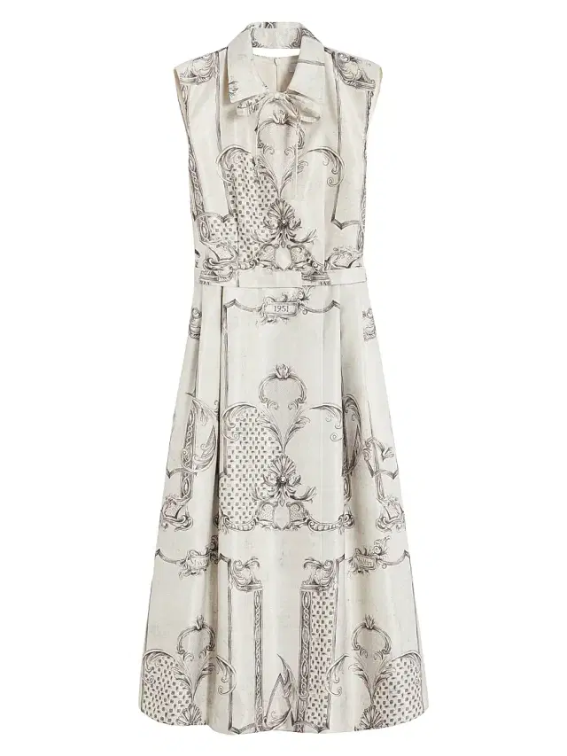 Women's Printed Mikado Shirt Dress -