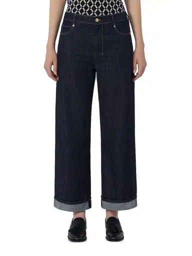 Max Mara Women's Denim Turn Up Jeans - Ultramarine - Size 10 | Thumbnail 2
