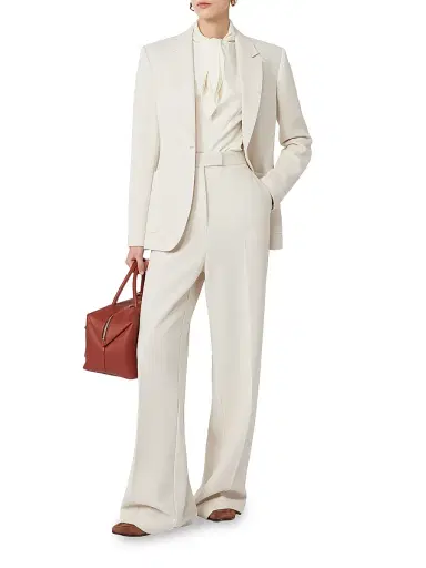 Max Mara Women's Single Breasted Piqué Jersey Blazer - Ivory - Size 12 | Thumbnail 5