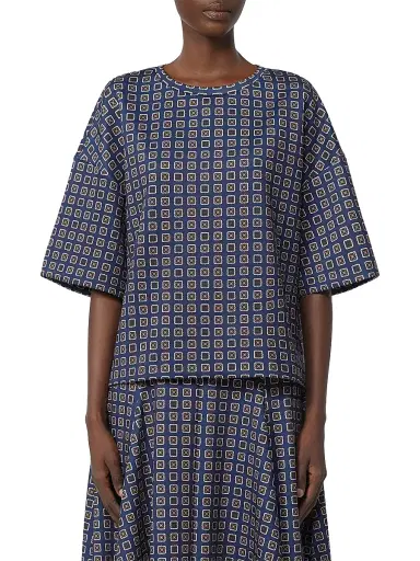 Max Mara Women's Jersey Print T-Shirt - Navy - Size Medium | Thumbnail 2