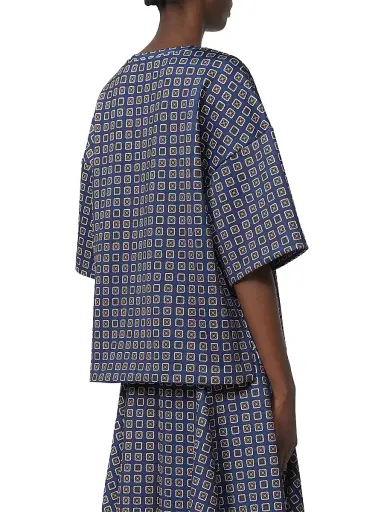 Max Mara Women's Jersey Print T-Shirt - Navy - Size Medium | Thumbnail 3
