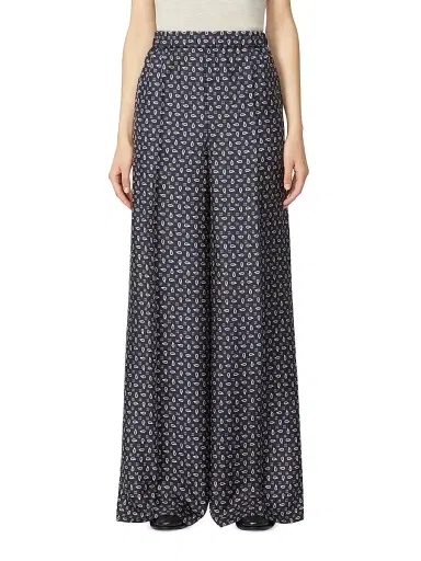 Max Mara Women's Printed Silk Trousers - Ultramarine - Size 12 | Thumbnail 2