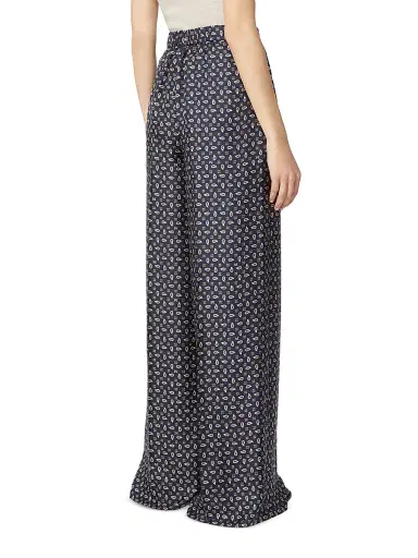 Max Mara Women's Printed Silk Trousers - Ultramarine - Size 12 | Thumbnail 3