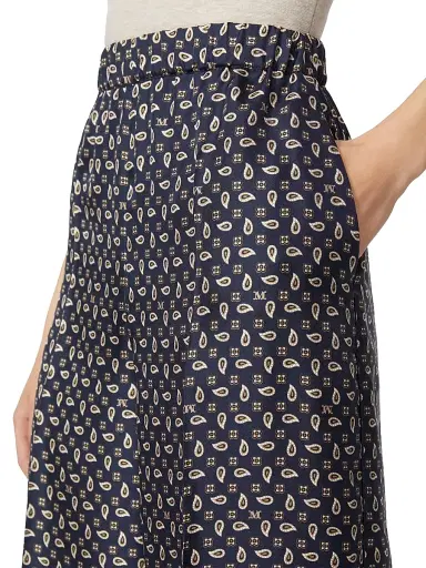 Max Mara Women's Printed Silk Trousers - Ultramarine - Size 12 | Thumbnail 4