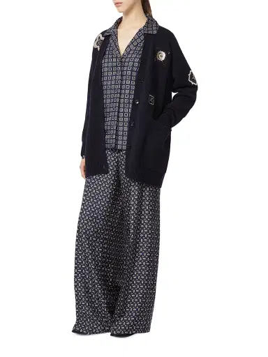 Max Mara Women's Printed Silk Trousers - Ultramarine - Size 12 | Thumbnail 5