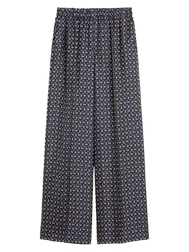 Max Mara Women's Printed Silk Trousers - Ultramarine - Size 12 | Thumbnail 1
