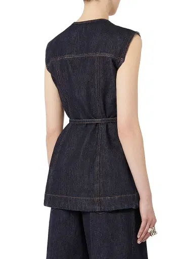 Sportmax Women's Sleeveless Denim Top - Midnightblue | Thumbnail 3