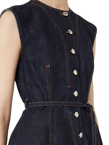 Sportmax Women's Sleeveless Denim Top - Midnightblue | Thumbnail 4
