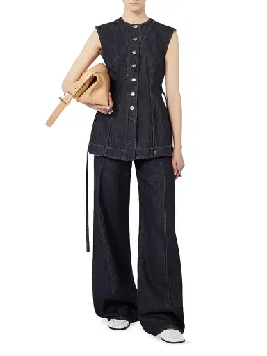 Sportmax Women's Sleeveless Denim Top - Midnightblue | Thumbnail 5