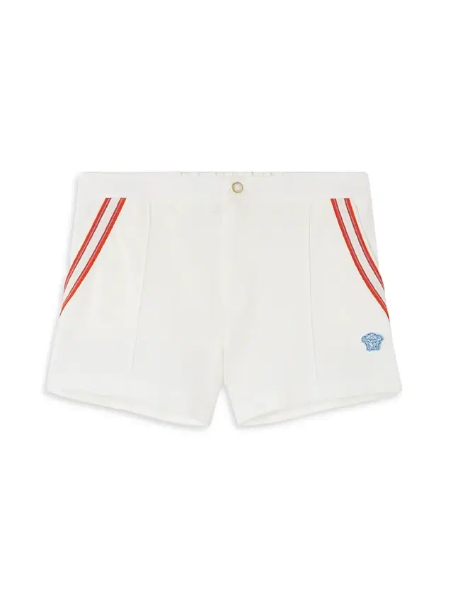 Little Boy's & Boy's Medusa Embroidery Piqué Shorts - White Powder