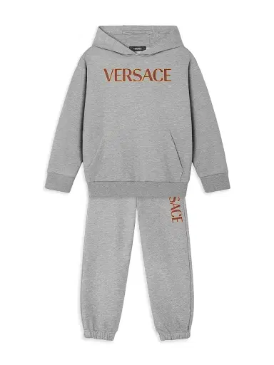 Versace Little Boy''s & Boy's Logo Fleece Hoodie - Grey - Size 8 | Thumbnail 2 Versace Little Boy''s & Boy's Logo Fleece Hoodie - Grey - Size 8 | Thumbnail 2