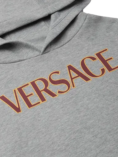 Versace Little Boy''s & Boy's Logo Fleece Hoodie - Grey - Size 8 | Thumbnail 4 Versace Little Boy''s & Boy's Logo Fleece Hoodie - Grey - Size 8 | Thumbnail 4