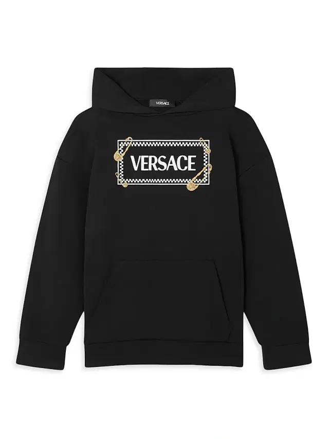 Versace Little Kid's & Kid's 90s Vintage Logo Hoodie - Black  Gold