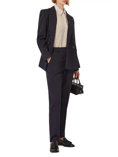 Max Mara Women's Jersey Trousers - Navy - Size 16 | Thumbnail 5 Max Mara Women's Jersey Trousers - Navy - Size 16 | Thumbnail 5