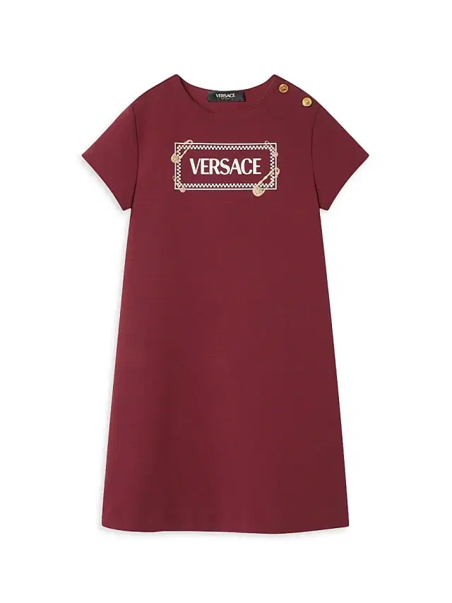 Versace Little Girl's & Girl's 90s Vintage Logo T-Shirt Dress - Garnet