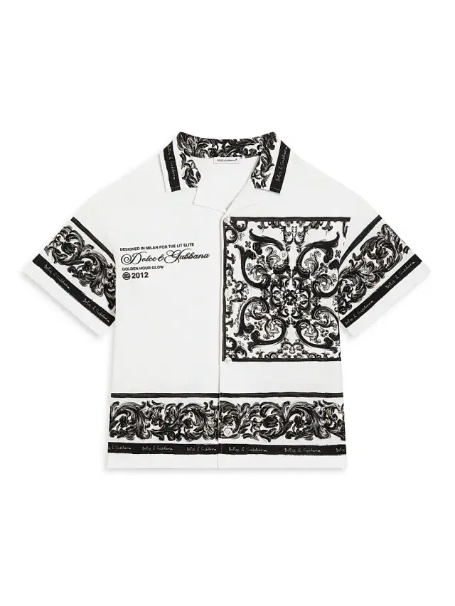 Dolce & Gabbana Little Boy's & Boy's Majolica Logo Shirt - White Nero