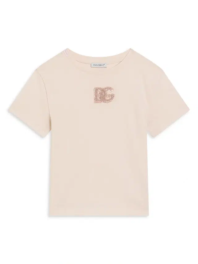 Little Girl's & Girl's Logo Embellished T-Shirt - Rosa Pallido
