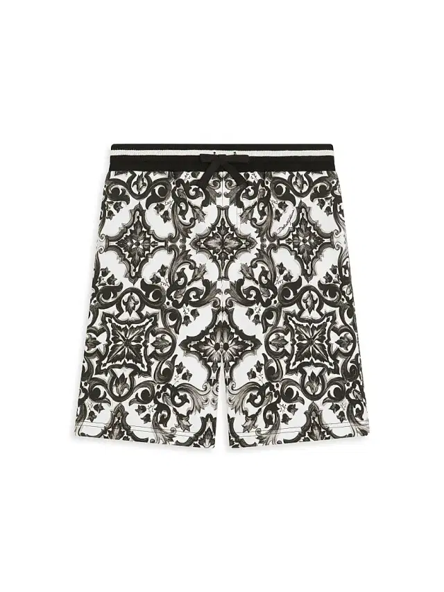 Dolce & Gabbana Little Boy's & Boy's Majolica Bermuda Shorts - White Nero