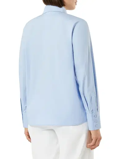 Marina Rinaldi Women's Organic Cotton Poplin Shirt - Sky Blue - Size 22 | Thumbnail 3