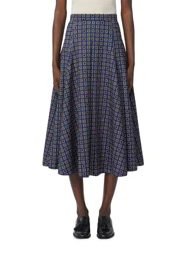 Max Mara Women's Printed Jersey Skirt - Navy - Size 14 | Thumbnail 2