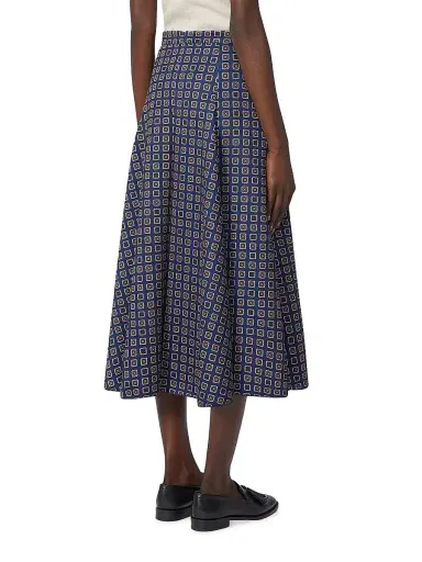 Max Mara Women's Printed Jersey Skirt - Navy - Size 14 | Thumbnail 3