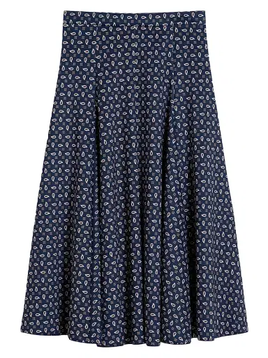 Max Mara Women's Printed Jersey Skirt - Navy - Size 14 | Thumbnail 1