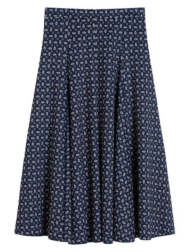 Max Mara Women's Printed Jersey Skirt - Navy