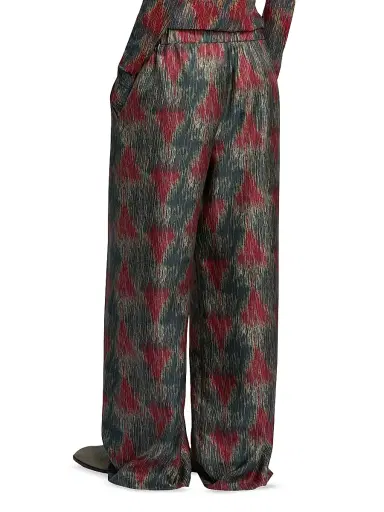 MM Max Mara Women's Printed Silk Palazzo Trousers | Thumbnail 4