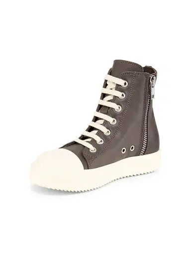 Rick Owens Little Kid's Leather High-Top Sneakers - Milk - Size 11 (Child) | Thumbnail 3 Rick Owens Little Kid's Leather High-Top Sneakers - Milk - Size 11 (Child) | Thumbnail 3