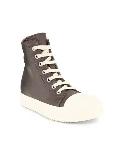 Rick Owens Little Kid's Leather High-Top Sneakers - Milk - Size 11 (Child) | Thumbnail 1 Rick Owens Little Kid's Leather High-Top Sneakers - Milk - Size 11 (Child) | Thumbnail 1