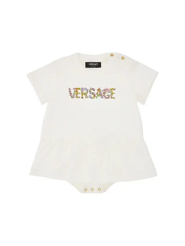 Versace Baby Girl's Bloom Logo Jersey Romper - White 18 Months