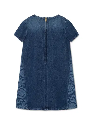 Versace Little Girl's & Girl's Denim Barocco Dress | Thumbnail 2 Versace Little Girl's & Girl's Denim Barocco Dress | Thumbnail 2