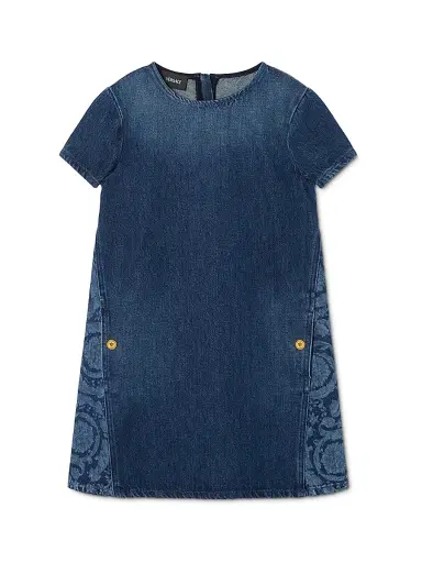 Versace Little Girl's & Girl's Denim Barocco Dress | Thumbnail 1 Versace Little Girl's & Girl's Denim Barocco Dress | Thumbnail 1