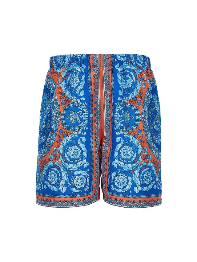 Versace Little Boy's & Boy's Electric Barocco Print Swim Shorts - Butterfly Blue