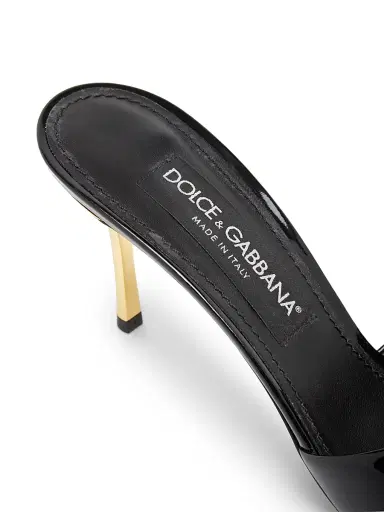 Dolce & Gabbana Women's 90MM Embellished Patent Leather Mules - Nero Oro Crystal - Size 10 | Thumbnail 6 Dolce & Gabbana Women's 90MM Embellished Patent Leather Mules - Nero Oro Crystal - Size 10 | Thumbnail 6