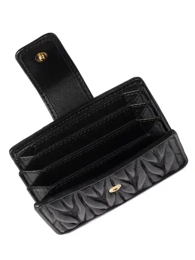 Miu Miu Women's Matelassé Nappa Leather Card Holder - Black | Thumbnail 3 Miu Miu Women's Matelassé Nappa Leather Card Holder - Black | Thumbnail 3