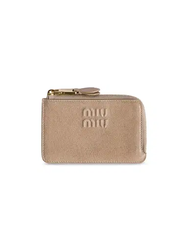 Miu Miu Women's Nappa Leather Envelope Card Holder - Beige Khaki | Thumbnail 1