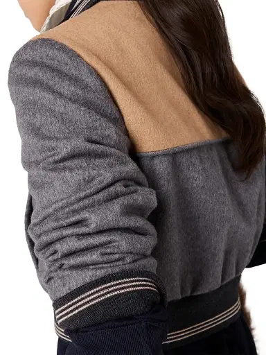 Miu Miu Women's Velour Blouson Zipper Jacket - Grey | Thumbnail 5