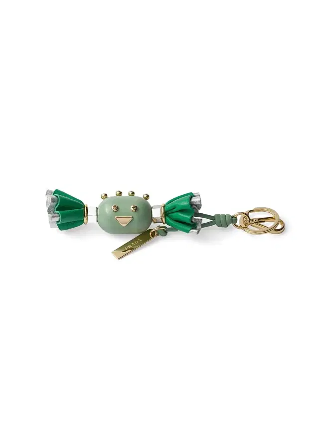 Men's Candy Plexiglas and Leather Key Ring Charm - Multicolored