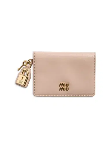 Miu Miu Women's Leather Card Holder | Thumbnail 1