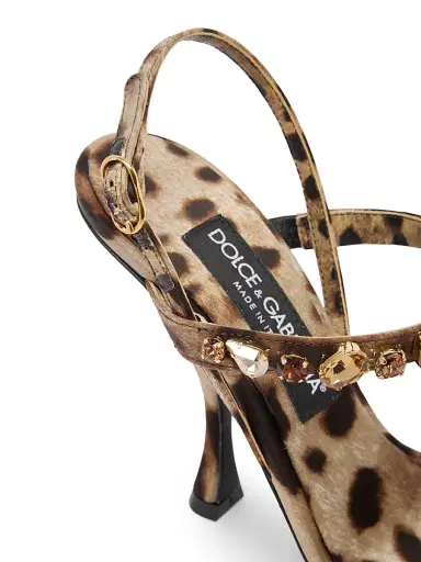 Dolce & Gabbana Women's Desire Crystal-Embellished Leopard-Print Sandals - Leo New - Size 10 | Thumbnail 7