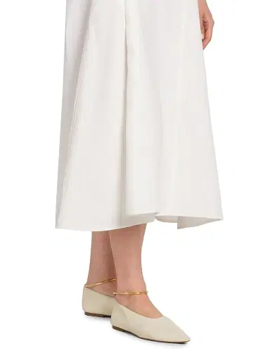 Jil Sander Women's Ring Leather Ballerina Flats - Bone - Size 11 | Thumbnail 2