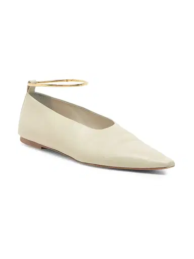 Jil Sander Women's Ring Leather Ballerina Flats - Bone - Size 11 | Thumbnail 3