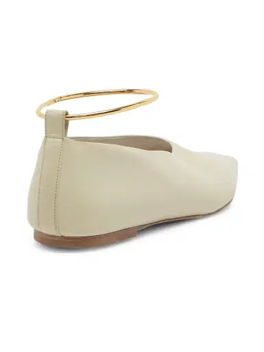 Jil Sander Women's Ring Leather Ballerina Flats - Bone - Size 11 | Thumbnail 4