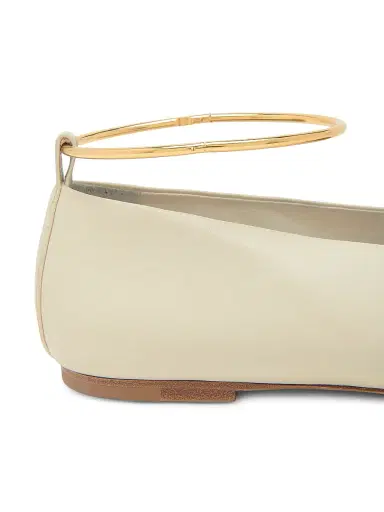 Jil Sander Women's Ring Leather Ballerina Flats - Bone - Size 11 | Thumbnail 6