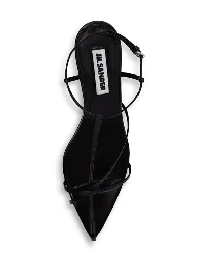 Jil Sander Women's 65MM Leather Kitten-Heel Sandals - Black - Size 11 | Thumbnail 4 Jil Sander Women's 65MM Leather Kitten-Heel Sandals - Black - Size 11 | Thumbnail 4
