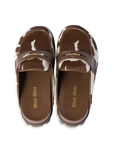 Miu Miu Women's Calf Hair Mule Flats - White | Thumbnail 3 Miu Miu Women's Calf Hair Mule Flats - White | Thumbnail 3