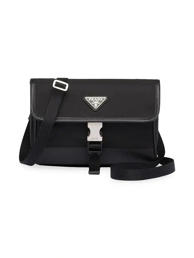 Prada Men's Re-Nylon And Saffiano Leather Smartphone Case - Black