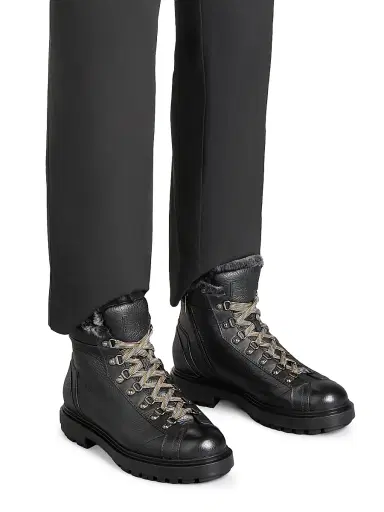 Santoni Men's St. Moritz Shearling-Lined Alpine Boots | Thumbnail 4 Santoni Men's St. Moritz Shearling-Lined Alpine Boots | Thumbnail 4